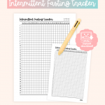 Intermittent fasting tracker with hourly grid for tracking daily fasting and eating windows throughout the month