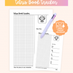 Tetris book tracker with grid to draw Tetris pieces for each book read with color-coded key