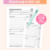 Kitchen Bingo Printable Journal Page • Planner Insert